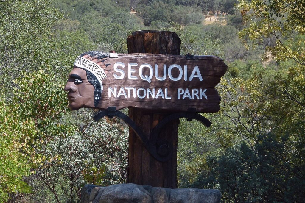 signage board of Sequoia National Park