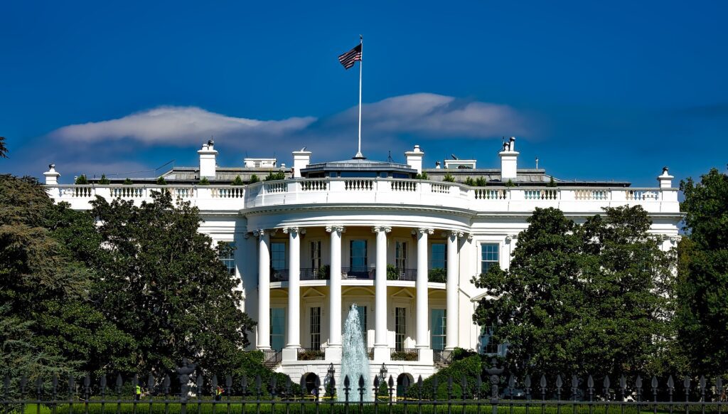 front view of white house